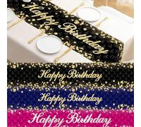 1 pièce Chemin de table pailleté bleu/noir/or rose pour anniversaire, décoration d'arrière-plan pour fête d'anniversaire, fournitures pour fête d'anniversaire, chemin de table nappe de table décoratio