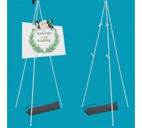 1 pièce Chevalet de 160 cm pour panneau de mariage, chevalet pliant pour présentoir sur pied noir pour panneaux de mariage et tableaux de bienvenue, grand chevalet de peinture au sol ajustable en méta