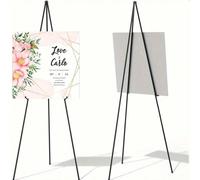1 pièce Chevalet de 63 po pour panneau de mariage, chevalet pliable pour présentation, chevalets de sol pour panneaux noirs, trépied pour panneau de mariage et panneau d'accueil, grand chevalet de pei