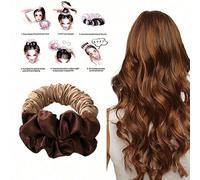 1 pièce Chouchou en satin, élastique à cheveux, support de queue de cheval en mousseline de mode. Accessoires pour coiffures quotidiennes des femmes, or champagne. Essentiels pour la rentrée, les voya