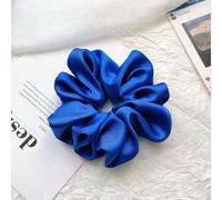1 pièce Chouchou large de couleur bleu Klein, élastique pour cheveux. Lien de cheveux en satin de couleur unie simple pour femmes. Chouchou large pour queue de cheval latérale, accessoire de cheveux é