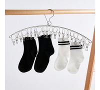 1 pièce Cintre à pinces multifonction résistant au vent en acier inoxydable pour le séchage des sous-vêtements et des chaussettes, printemps, minimaliste, hauts d'été M,Taille Unique,S,Pince L-20Acier