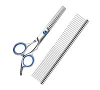 1 Pièce Ciseaux de Toilettage Pour Chiens, Ciseaux Toilettage pour Animaux, Ciseaux à Désépaissir pour Chien, Ciseaux Effileur Chien, Avec 1pc Peigne d’Animaux de Compagnie en Acier Inoxydable
