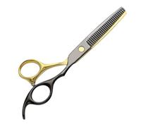 1 Pièce Ciseaux Desepaississant Coiffure 6'' Professionnels Ciseau pour Désépaissir les Cheveux et Sculpteur Effileur Acier Inoxydable Ciseaux de Coiffeur pour Enfants Hommes et Femmes or noir
