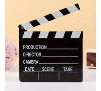 1 pièce Clap de cinéma en bois noir et blanc, produit en bois robuste, clap de cinéma en bois créatif - ardoise de tournage du réalisateur, accessoire photo et décoration murale Blanc,20x18cmBois comp