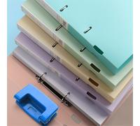 1 pièce Classeur A4 à 2 trous et 4 anneaux, organisateur à double couche amovible pour documents, examens et papiers, rentrée scolaire, fournitures scolaires bleu,vert,Violet,jaune,rose,Bleu + Violet,