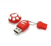 1 pièce Clé USB 64 Go en forme de patte de chat rouge, mémoire de dessin animé créative, clé USB 128 Go 8 Go, cadeau original pour filles et enfants 8G,64GSilicone