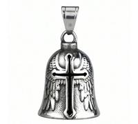 1 pièce Cloche de gardien de moto vintage 3D design rétro aile design biker porte-bonheur alliage style punk piège à esprit maléfique cloche, fleurs de fête des mères, cadeaux personnalisés pour maman