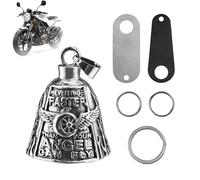 1 Pièce Clochette Moto Guardian Ride Bell,Guardian Bell Acier Inoxydable Argent,Cloche Moto Ailé à Motif d'Ange,Biker Clochette,Acier Inoxydable Moto en Forme d'ange Gardien à Suspendre(Argent)