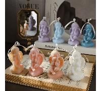 1 pièce Coffret cadeau de cire de bougie d'ange, bougie parfumée mignonne pour décoration d'anniversaire, mariage, Saint-Valentin, Saint-Valentin, bougies de la Saint-Valentin Rose tendre "Berlin Girl
