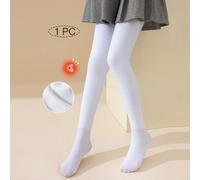1 pièce Collants/Leggings sans pieds de couleur unie pour filles/enfants/tout-petits, blanc, lisse, doux, agréable à la peau, convient pour le style princesse/mignon, toutes saisons, hiver, port quoti