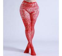 1 pièce Collants résille pour femmes grande taille avec design de découpe de feuille, sexy et , convient pour les fêtes, la maison, le bureau, polyvalent, bas noirs parfaits pour le jour de Noël et à