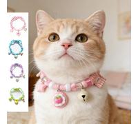 1 pièce Collier de chat à clochette d'été, collier pour animal de compagnie, couleur dopamine rafraîchissante, collier mignon pour animal de compagnie en forme de fruit, longueur réglable, convient po