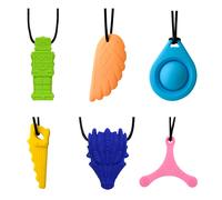 1 pièce Collier de dentition sensoriel en silicone avec gemmes et cristaux, jouet à mâcher pour enfants, garçons, filles, autisme 1pcs