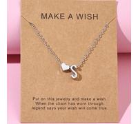 1 Pièce Collier De Pendentif En Forme De Cœur Avec Lettre Simple Pour Enfants, Un Excellent Cadeau Pour La Famille Et Les Amis Coeur+A,Coeur+B,Coeur + C,Coeur+D,Coeur+E,Coeur+F,Coeur+G,Coeur+H,Coeur+J