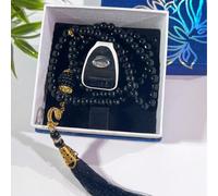 1 pièce Collier de perles de prière Mala en obsidienne bleue de luxe, équipé d'un compteur intelligent et d'un accessoire à gland doré. Cadeau haut de gamme pour les praticiens du zen, essentiel pour 