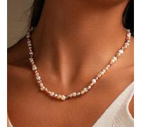 1 pièce Collier de perles d'eau douce baroques multicolores AAA 5-6 mm, cadeau de la Saint-Valentin 34cm,45cm,50cm,37cm,40 cm,60cmArgent sterling 925