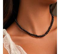 1 pièce Collier de perles d'eau douce baroques noires AAA de 5-6 mm à la mode, collier de robe de soirée 34cm,45cm,50cm,37cm,40 cm,60cmArgent sterling 925