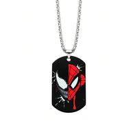 1 pièce Collier Disney Marvel Spider-Man, pendentif médaille en acier inoxydable avec impression, chaîne pour le cou, accessoires et cadeaux pour fans XL3018Alliage de zinc