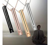 1 pièce Collier en acier de titane respirant, soulagement du stress quotidien, pendentif de pleine conscience noir, or, argent. Léger, non oxydant, cadeau sain et portable 2026 1# Noir,3# Or,2# Argent