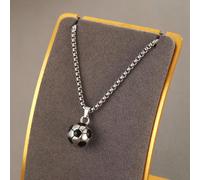 1 Pièce Collier En Acier Inoxydable À Pendentif De Football Hip Hop Créatif Et À La Mode Pour Amoureux Du Ballon De Football, Accessoire De Rue Pour Enfants Cadeau D'anniversaire De Bijoux Précieux Ta