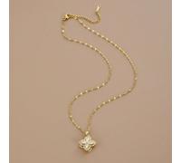 1 pièce Collier en acier inoxydable avec pendentif fleur trèfle à quatre feuilles en cubic zirconia cubique rotatif à la mode pour femmes, convient pour les fêtes, le port quotidien, le style européen