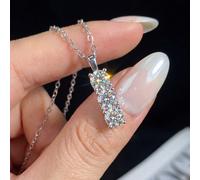 1 pièce Collier en argent sterling 925 avec moissanite de 1,8 carat, collier pendentif de luxe avec 3 diamants, collier de promesse, collier éternel, cadeau de bijoux de luxe pour femmes, cadeau de fê