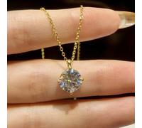 1 pièce Collier en argent sterling 925 avec moissanite de 3 carats, pendentif classique à 4 griffes, collier de promesse, collier éternel, cadeau de bijoux de luxe et élégant pour femmes, anniversaire