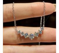 1 pièce Collier en argent sterling S925 de 0,5 carat Moissanite, collier minimaliste Moissanite à 7 diamants, collier de promesse, collier éternel, bijoux de luxe et élégants pour femmes, cadeau pour