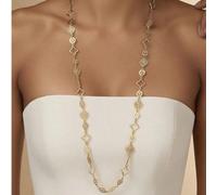 1 pièce Collier long ajouré doré, collier doré , collier en forme de Y pouvant être porté de multiples façons Taille UniqueAlliage de zinc