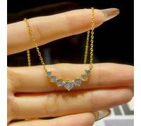 1 pièce Collier minimaliste en moissanite de 0,5 carat avec 7 princesses, en argent sterling 925, collier de fiançailles/mariage élégant et éternel, cadeau de bijoux de luxe pour femmes Taille UniqueA