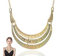 1 Pièce Collier Noble du Nil, chaîne dorée, bijoux fantaisie, carnaval, soirée à thème, pendentif chaîne or, collier femme, collier vintage en alliage, collier totem avec motif métal