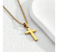 1 Pièce Collier Pendentif Croix Simple À La Mode Pour Enfant, Collier Ras Du Cou En Acier Inoxydable Pour Garçons, Bijoux De Rue Pour La Décoration Quotidienne Taille UniqueBlocs de couleurAcier inoxy