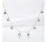 1 pièce Collier pendentif en argent sterling 925 avec moissanite élégant et romantique, collier de promesse, collier éternel, cadeau de bijoux de luxe raffiné pour femmes, cadeau de Noël Taille Unique