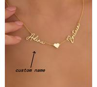 1 pièce Collier pendentif en forme de cœur personnalisé avec lettres et chiffres anglais, en or ou argent, pour couple ou nom de famille. Style élégant, vintage, unisexe, simple et décontracté. Cadeau