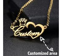 1 pièce Collier pendentif personnalisé avec couronne, en acier inoxydable, à la mode et polyvalent, dans un style vintage minimaliste, convient aux mères de footballeuses, aux porteurs occasionnels, a