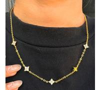 1 pièce Collier pendentif quadrilobé simple en zircone cubique à quatre feuilles de chance de Znice, convient pour un port quotidien, excellent cadeau pour femmes, petites amies, mères pour la Saint-V