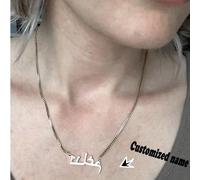 1 pièce Collier personnalisé avec nom arabe, collier en acier inoxydable avec calligraphie arabe, disponible en plusieurs styles de chaîne, style islamique, convient pour l'Aïd, les mariages, la fête
