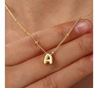 1 pièce Collier ras-du-cou multi-couches personnalisé pour adolescent, style décontracté quotidien, avec chaîne à billes en acier inoxydable et pendentif perforé initial anglais A-Z en cuivre brillant