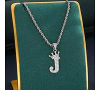 1 Pièce Collier Torsadé En Argent Avec Breloque De Lettre Initiale De Couronne Pour Les Garçons Et Les Filles, Collier De Ras-du-cou D'alphabet Personnalisé Pour Le Nom D'enfants En Cadeau D'anniversa