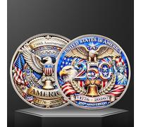 1 pièce commémorative du 250e anniversaire de mariage, aigle à tête blanche en relief 3D double face pour collection et présentation des États-Unis 1776-2026