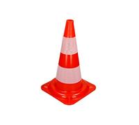 ECD Germany 1 Pièce Cône de Signalisation 47 cm, Orange-Blanc, Pylône de Chantier avec 2 Orange, Weiß
