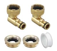 1 Pièce Connecteur de Robinet en Laiton 1/2" et 3/4",Filetage Femelle Angle 90°,Connecteur de Tuyau Rotatif à 360°,Laiton Adaptateur Tuyau Faucet,Raccord de tuyau extérieur