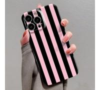 1 pièce Coque de téléphone à motif rayé minimaliste, perforée et brillante, compatible avec iPhone 11/12/13/14/15/16 Pro Max iPhone SE2,IPhone X/XS,iPhone 12,iPhone 12 Mini,iPhone 12 Pro,iPhone 12 Pro