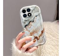 1 pièce Coque de téléphone en TPU souple à texture ondulée et volants crème dopamine, motif dégradé marron & bleu créatif personnalisé de luxe, compatible avec Galaxy S21 S22 S23 S24 S25 S26/Honor/ et