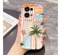 1 pièce Coque de téléphone en TPU souple texture crème vague de dopamine à volants, motif mignon d'été avec palmier de plage, compatible avec Galaxy S21 S22 S23 S24 S25 S26/Honor/ et autres modèles Ga