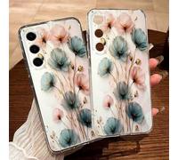 1 pièce Coque de téléphone peinte transparente perforée avec fleur, coque de protection antichoc compatible avec 16/11/16 pro/16 plus/16 promax/16e/15 promax/13/14/12/XS/XR/7G/8P, Galaxy S25/S25 PLUS/