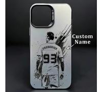 1 pièce Coque de téléphone personnalisable avec lettre et nom, motif de silhouette de star de football avec éclaboussures d'encre, compatible avec la série S24ULTRA et 17ProMax/16Pro/15/14 Plus/13 Pro