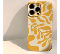 1 pièce Coque de téléphone rigide minimaliste artistique avec motif de feuille perforée en film brillant, compatible avec Samsung/ compatible avec iPhone 11/12/13/14/15/16 Pro Max, imperméable, antich