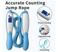 1 pièce Corde à sauter réglable en vitesse avec compteur numérique - Poignées ergonomiques antidérapantes pour l'entraînement aérobique et de fitness précis - Rose/Bleu, Équipement de gym | Design con